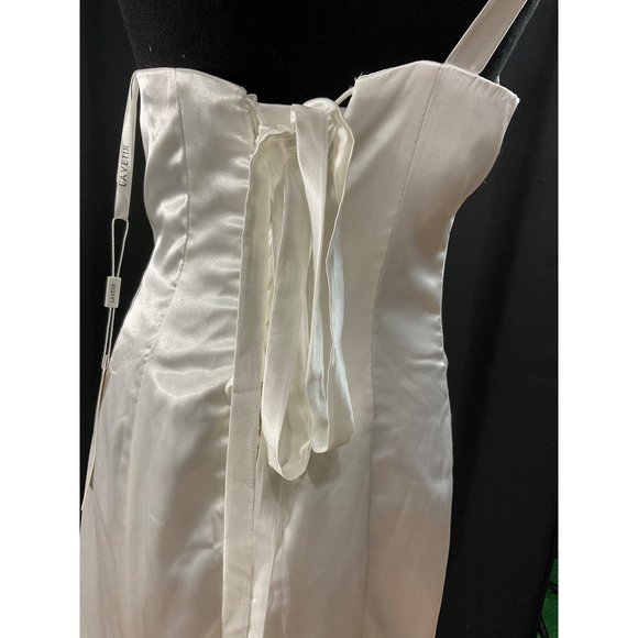 NWT Lavetir White One Shoulder Bridesmaid Wedding Dress Small - Picture 5 of 15